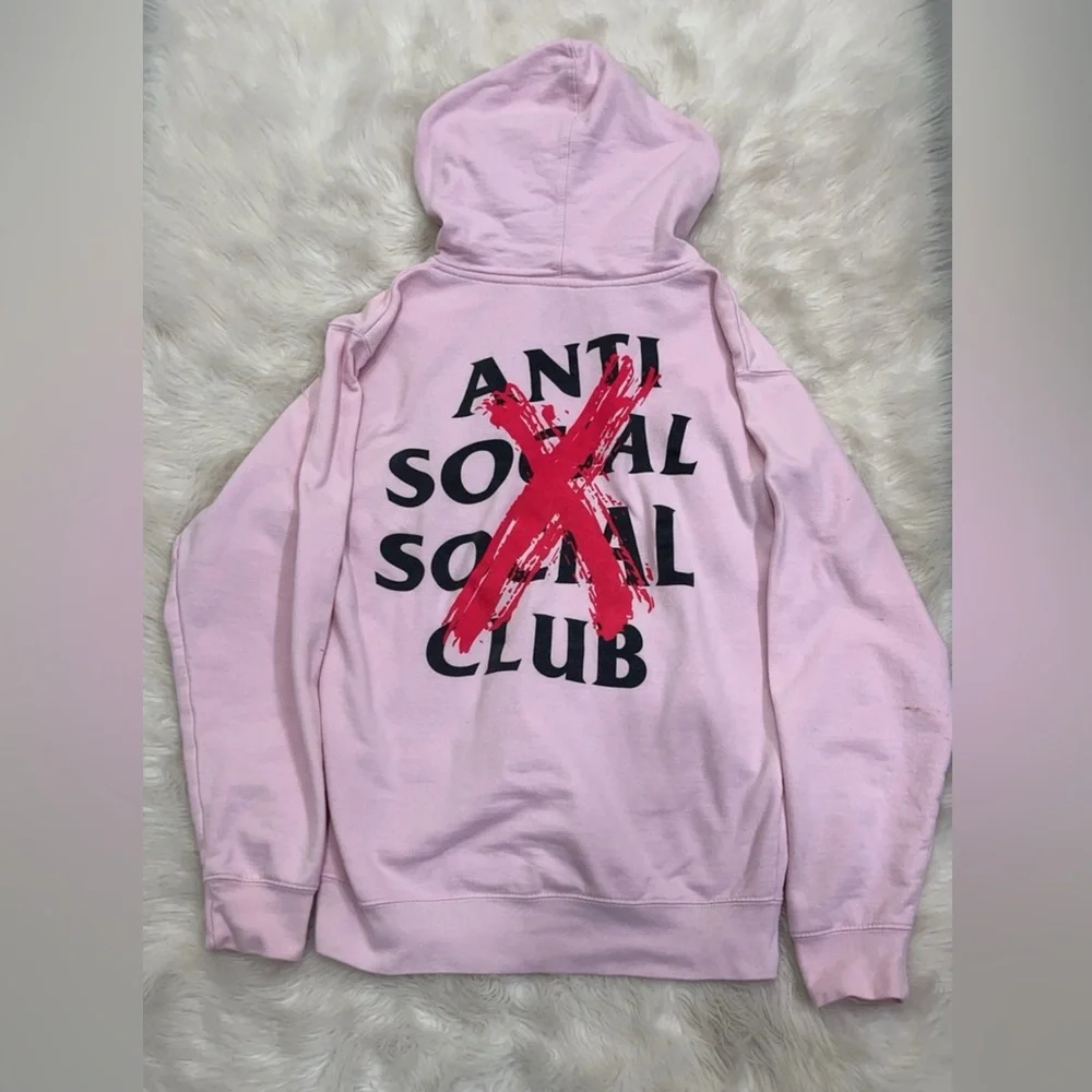 Pink Anti Social Social Club “Cancelled” hoodie - Picture 2 of 3